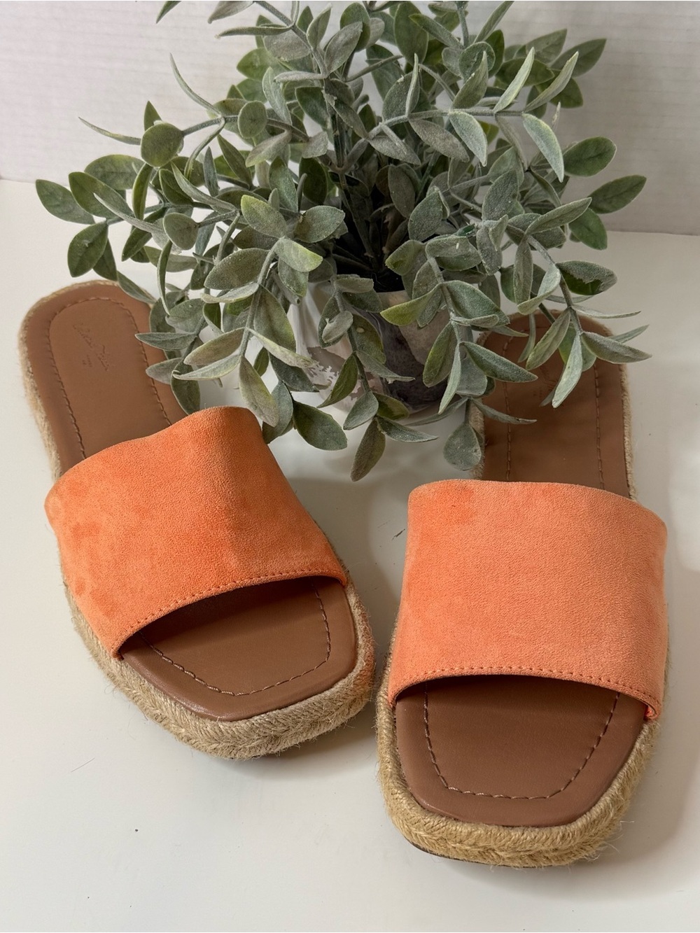 Universal Thread Maren Square Toe Espadrille Slide Sandals Women's Size 10